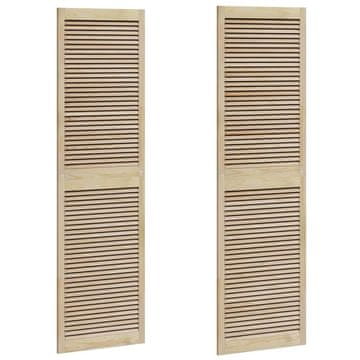 Vidaxl Vrata omare 2 pcs Naravna 140.5 x 2.1 x 49.5 cm Trdna borovina