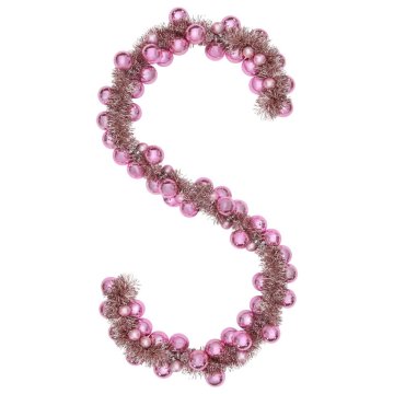 Vidaxl Božična kroglica in girlanda Roza 186 cm Polistiren