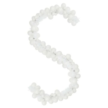 Vidaxl Božična kroglica in girlanda Bela 186 cm Polistiren