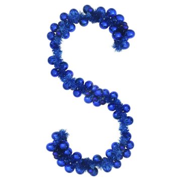 Vidaxl Božična kroglica in girlanda Modra 186 cm Polistiren