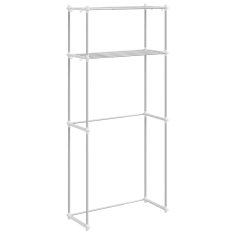 Vidaxl Polica za pralni stroj s polico Bela 63 x 27 x 136 cm Aluminij