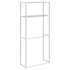 Vidaxl Polica za pralni stroj s polico Bela 63 x 27 x 136 cm Aluminij