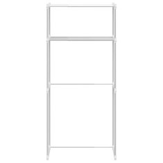 Vidaxl Polica za pralni stroj s polico Bela 63 x 27 x 136 cm Aluminij