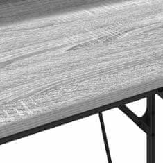 Vidaxl Miza z LED lučmi Siva sonoma 100 x 50 x 86.5 cm Konstruiran les