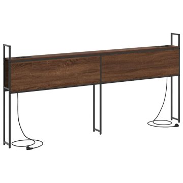 Vidaxl Headboard za shranjevanje z postajo za polnjenje Rjavi hrast