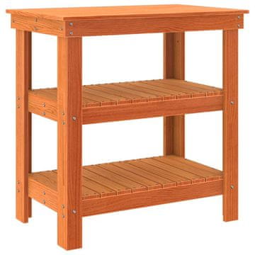 Vidaxl Delovna miza Voščeno rjava 78.5 x 50 x 80 cm Trdna borovina