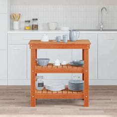 Vidaxl Delovna miza Voščeno rjava 78.5 x 50 x 80 cm Trdna borovina