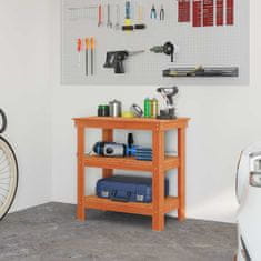 Vidaxl Delovna miza Voščeno rjava 78.5 x 50 x 80 cm Trdna borovina