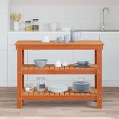 Vidaxl Delovna miza Voščeno rjava 110.5 x 50 x 80 cm Trdna borovina