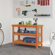 Vidaxl Delovna miza Voščeno rjava 110.5 x 50 x 80 cm Trdna borovina