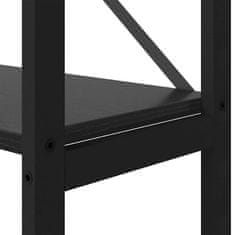 Vidaxl Knjižna polica Črni hrast 156 x 25 x 167.5 cm Konstruiran les