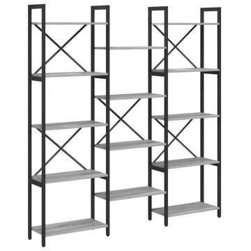 Vidaxl Knjižna polica Siva sonoma 156 x 25 x 167.5 cm Konstruiran les