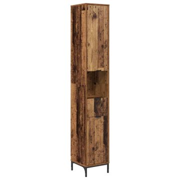 Vidaxl Visoka kopalniška omara s predalom Star les 31.5 x 33 x 190 cm