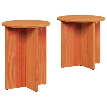 Vidaxl Klubska miza 2 pcs Voščeno rjava 41.5 x 41.5 x 41 cm