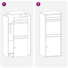 Vidaxl Škatla za dostavo Črna 41 x 38 x 103 cm Nerjaveče jeklo