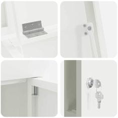 Vidaxl Škatla za dostavo Bela 44,5 x 29 x 110,5 cm Jeklo