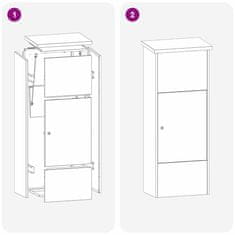 Vidaxl Škatla za dostavo Črna 44,5 x 29 x 110,5 cm Nerjaveče jeklo