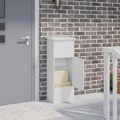 Vidaxl Škatla za dostavo Bela 44,5 x 29 x 110,5 cm Jeklo