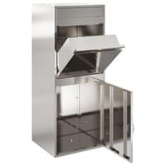 Vidaxl Škatla za dostavo Črna 41 x 38 x 103 cm Nerjaveče jeklo