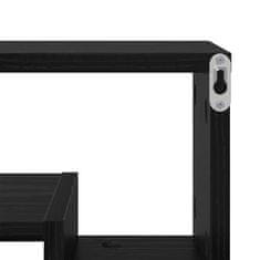 Vidaxl Stenska polica Črni hrast 82 x 15 x 51 cm Konstruiran les
