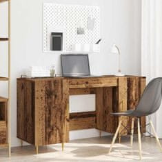 Vidaxl Miza s polico z vrati Star les 140 x 50 x 75 cm Konstruiran les