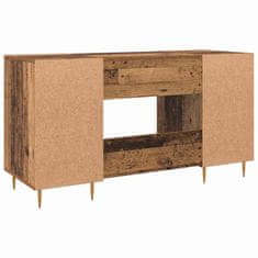 Vidaxl Miza s polico z vrati Star les 140 x 50 x 75 cm Konstruiran les