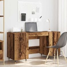 Vidaxl Miza s polico z vrati Star les 140 x 50 x 75 cm Konstruiran les