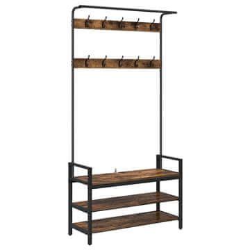 Vidaxl Obešalnik za plašče s polico Dimljeni oreh 95 x 34 x 184 cm