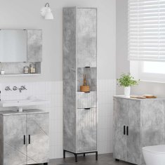 Vidaxl Visoka kopalniška omara Betonsko siva 31.5 x 33 x 190 cm