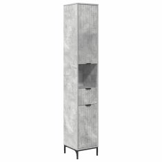 Vidaxl Visoka kopalniška omara Betonsko siva 31.5 x 33 x 190 cm
