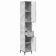 Vidaxl Visoka kopalniška omara Betonsko siva 31.5 x 33 x 190 cm