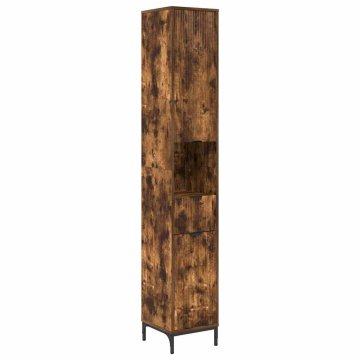 Vidaxl Visoka kopalniška omara Dimljeni hrast 31.5 x 33 x 190 cm