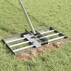 Vidaxl Vrtna grablja srebrna 45 x 25 x 200 cm Nerjaveče jeklo