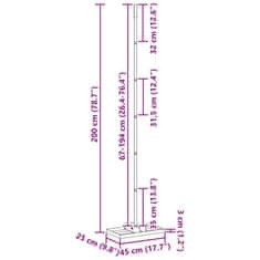 Vidaxl Vrtna grablja Črna 45 x 25 x 200 cm Prašno lakirano jeklo