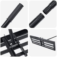 Vidaxl Vrtna grablja Črna 75 x 25 x 200 cm Prašno lakirano jeklo