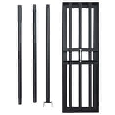 Vidaxl Vrtna grablja Črna 75 x 25 x 200 cm Prašno lakirano jeklo