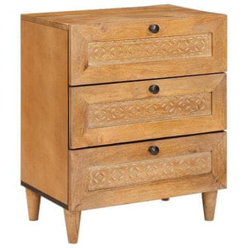 Vidaxl Nočna omarica Svetlo rjava 50 x 33 x 62 cm Trden akacijev les