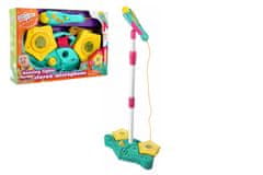 Teddies Mikrofon za karaoke na baterije iz plastike s svetlobo in zvokom