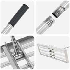 Vidaxl Vrtna grablja srebrna 75 x 25 x 200 cm Nerjaveče jeklo