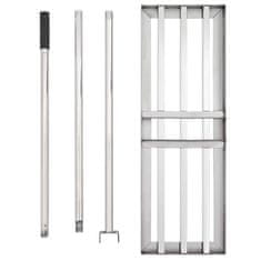 Vidaxl Vrtna grablja srebrna 75 x 25 x 200 cm Nerjaveče jeklo