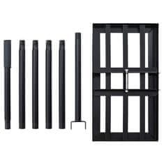 Vidaxl Vrtna grablja Črna 45 x 25 x 200 cm Prašno lakirano jeklo