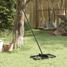 Vidaxl Vrtna grablja Črna 45 x 25 x 200 cm Prašno lakirano jeklo