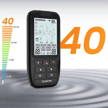  Manta Combo R-C101L mišični elektrostimulator, 4 elektrode, 40 stopenj intenzivnosti, črn