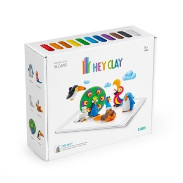 Hey Clay Kreativni set za modeliranje - ptice (18 kosov gline za modeliranje)