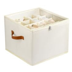 HOME & MARKER® Kompakten organizator za shranjevanje čevljev 8–16 parov, zložljiv, nastavljivi predelki, prozoren pokrov, 36 × 36 × 30 cm, kompakten organizator za shranjevanje čevljev | SHOVERA, bež