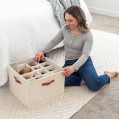 HOME & MARKER® Kompakten organizator za shranjevanje čevljev 8–16 parov, zložljiv, nastavljivi predelki, prozoren pokrov, 36 × 36 × 30 cm, kompakten organizator za shranjevanje čevljev | SHOVERA, bež