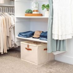 HOME & MARKER® Kompakten organizator za shranjevanje čevljev 8–16 parov, zložljiv, nastavljivi predelki, prozoren pokrov, 36 × 36 × 30 cm, kompakten organizator za shranjevanje čevljev | SHOVERA, bež