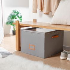 HOME & MARKER® Kompakten organizator za shranjevanje čevljev 8–16 parov, zložljiv, nastavljivi predelki, prozoren pokrov, 36 × 36 × 30 cm, kompakten organizator za shranjevanje čevljev | SHOVERA, siva