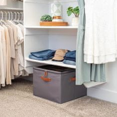 HOME & MARKER® Kompakten organizator za shranjevanje čevljev 8–16 parov, zložljiv, nastavljivi predelki, prozoren pokrov, 36 × 36 × 30 cm, kompakten organizator za shranjevanje čevljev | SHOVERA, siva