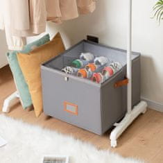 HOME & MARKER® Kompakten organizator za shranjevanje čevljev 8–16 parov, zložljiv, nastavljivi predelki, prozoren pokrov, 36 × 36 × 30 cm, kompakten organizator za shranjevanje čevljev | SHOVERA, siva